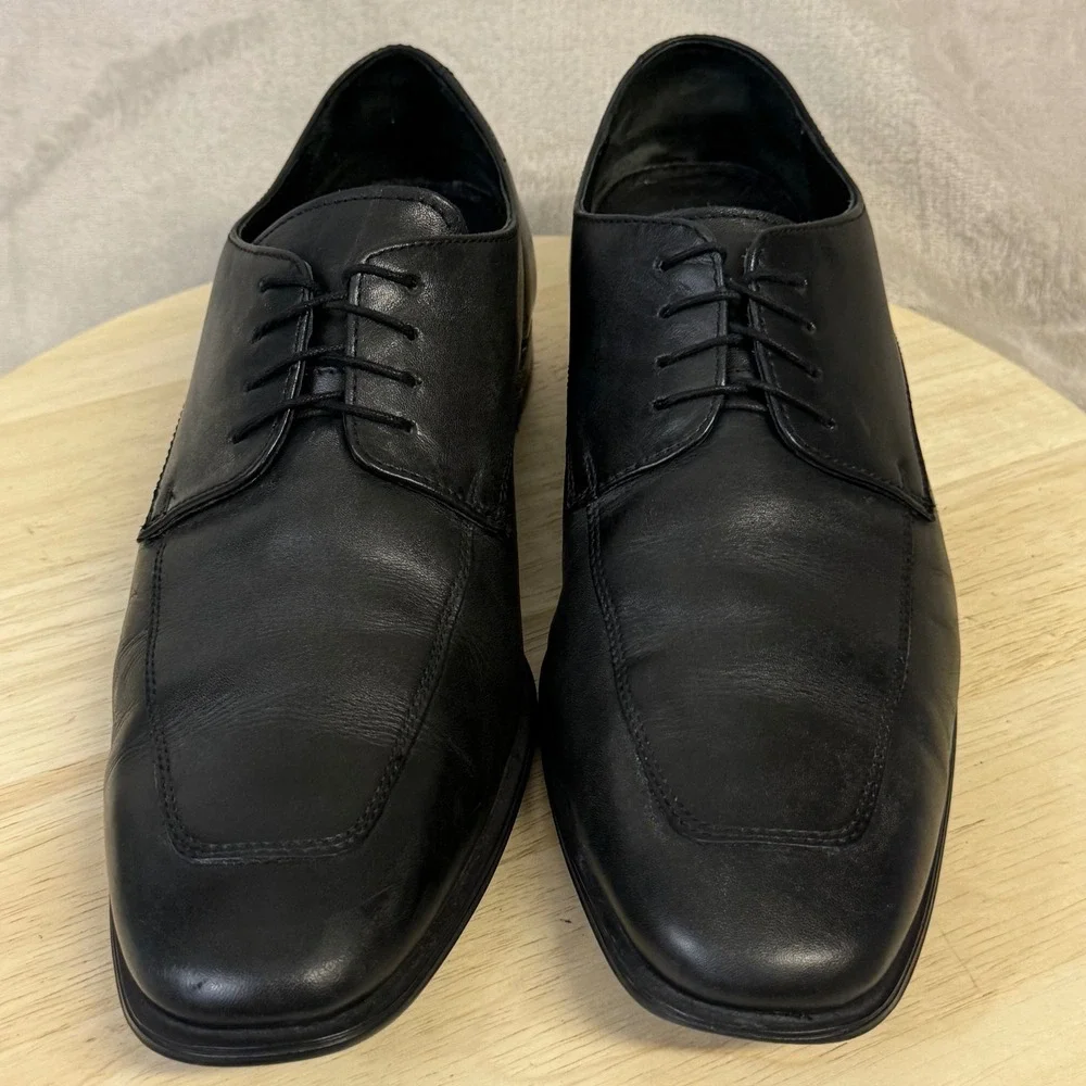 Cole Haan Mens Air Giraldo Bike Toe Oxford Black Leather Dress Shoes C09851 10M